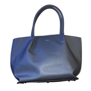 Gray Leather Handbag